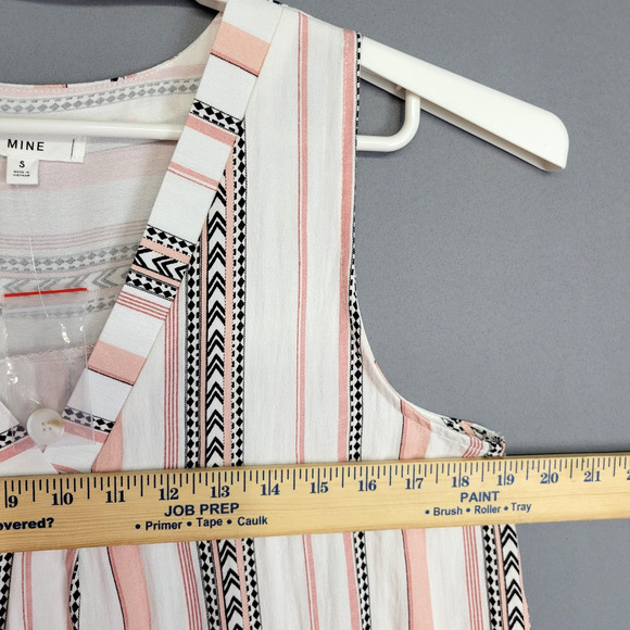 MINE for Anthropologie Boho Aztec Tank Top Womens S Tunic Buttons Striped NWOT - Picture 7 of 12
